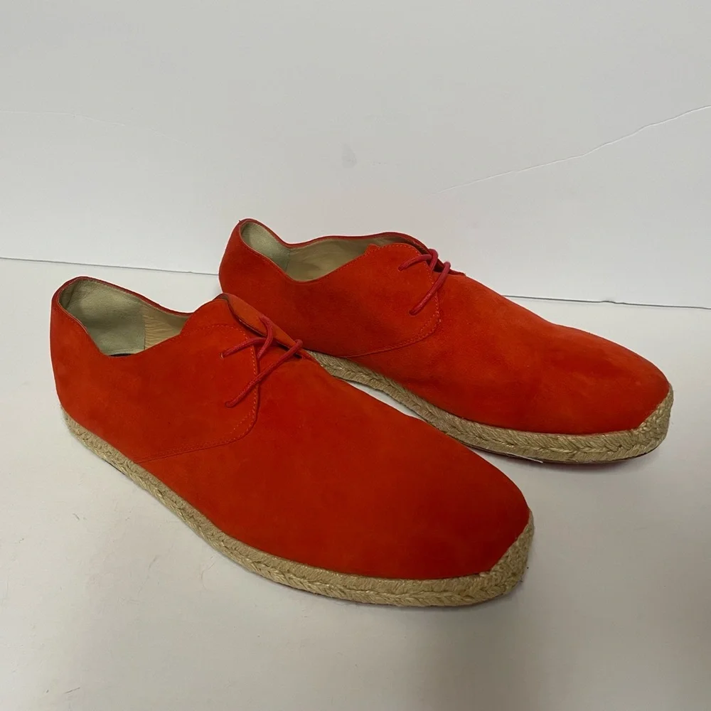 Christian Louboutin unisex Red Suede espadrille Oxford shoes 40 M 7/ W 9.5